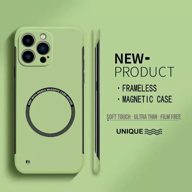 Capa de telefone ultrafina sem moldura fosca para iphone 16 15 14 13 12 11 pro max plus 5g para magsafe capa de carga magnética sem fio