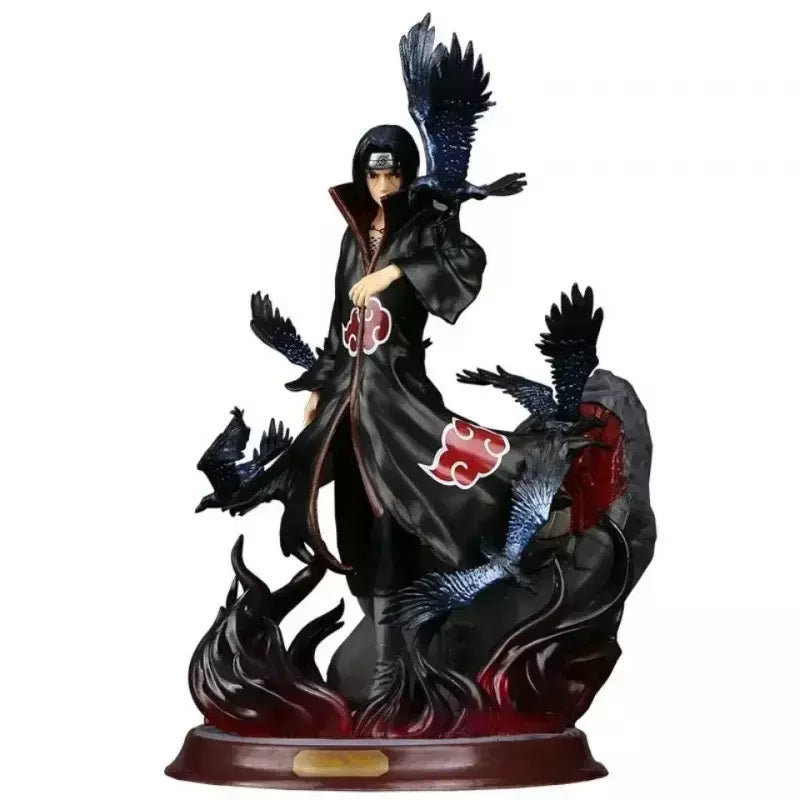 Naruto anime figura uchiha itachi pvc figura de ação brinquedo naruto shippuden uchiha itachi e corvo coleção modelo brinquedo 25cm