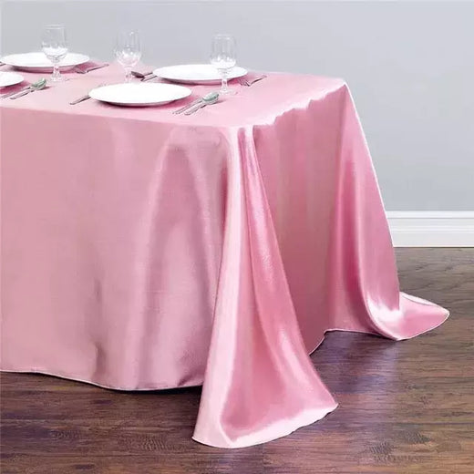 Monocromática Toalha De Mesa De Cetim, Cobertura De Mesa, Toalha De Mesa, Sobreposição, Aniversário, Casamento, Banquete, Restaurante, Festival, Fornecimento De Festa