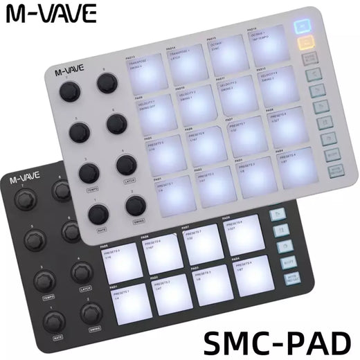 M-VAVE SMC-PAD controlador midi sem fio teclado de percussão adequado interface USB-C design portátil pequeno almofada midi