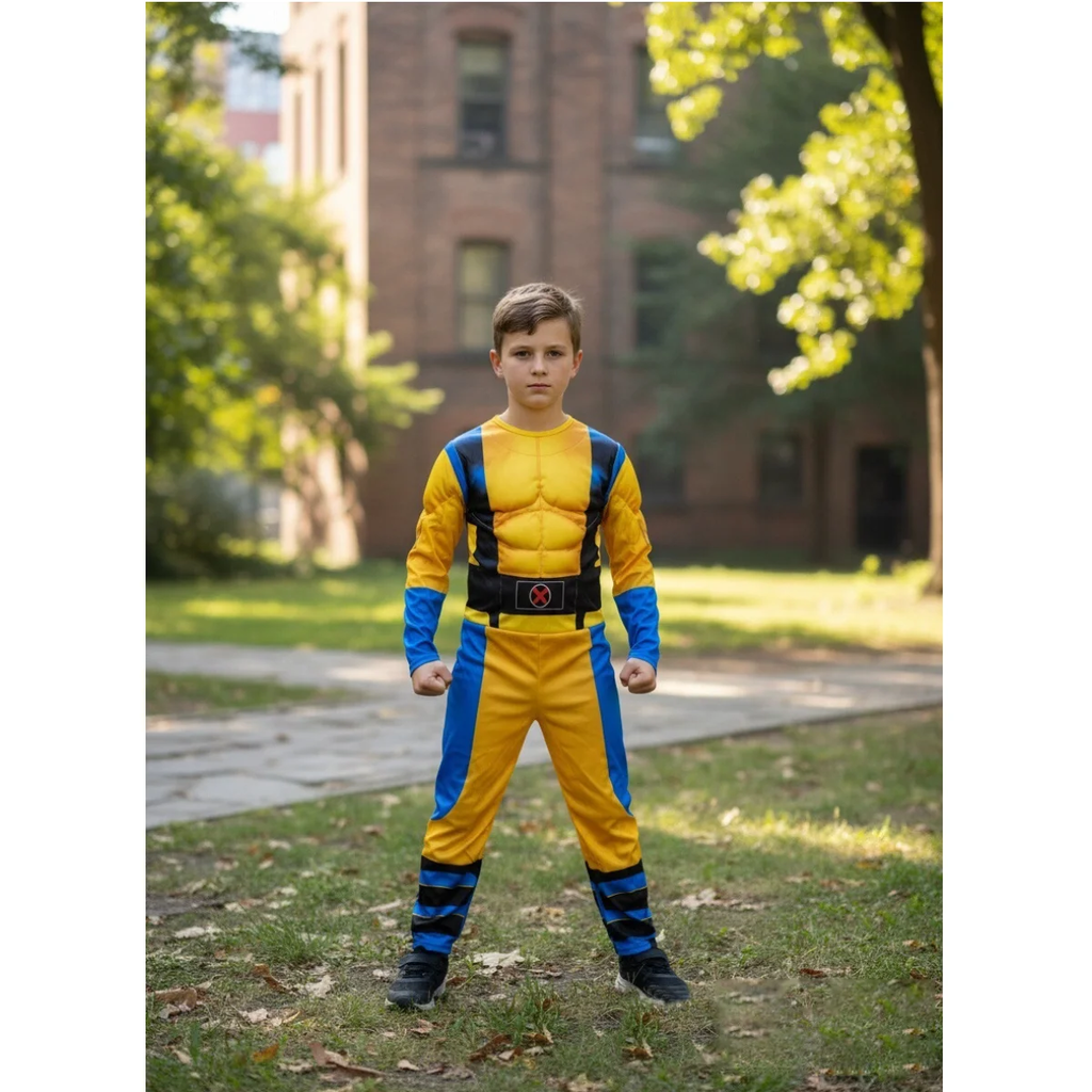 Conjunto de fantasia de super-herói wolverin para halloween, leve e confortável, dramatização, cosplay, festa, performance, diversão, criativa, meninos