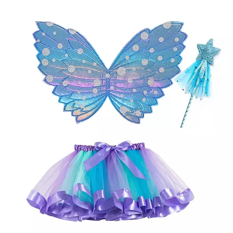 Saia tutu meninas asa verão menina princesa mini pettiskirt festa dança arco-íris tule saias coloridas halloween cosplay roupas