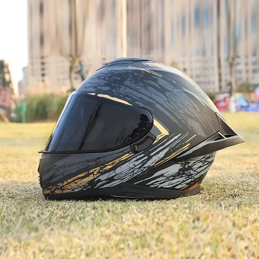 Capacete de motocicleta, capacete integral de espelho duplo masculino e feminino, carro esportivo de motocicleta, capacete integral para todas as estações