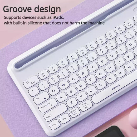 Baseus-Teclado Bluetooth Ultra Fino Sem Fio, Silencioso, Recarregável, Tablet, iPad Pro, Huawei, MatePad, Lenovo, Android, K02