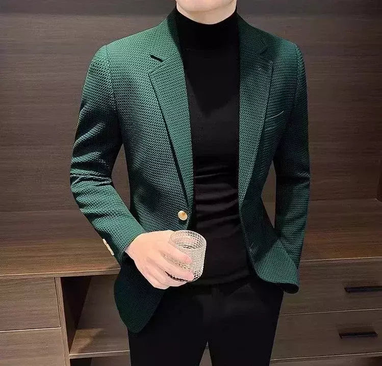 Blazer fino preto slim fit masculino, jaquetas masculinas, casaco de negócios, estilista de luxo, roupas de alta qualidade, novo, 2021