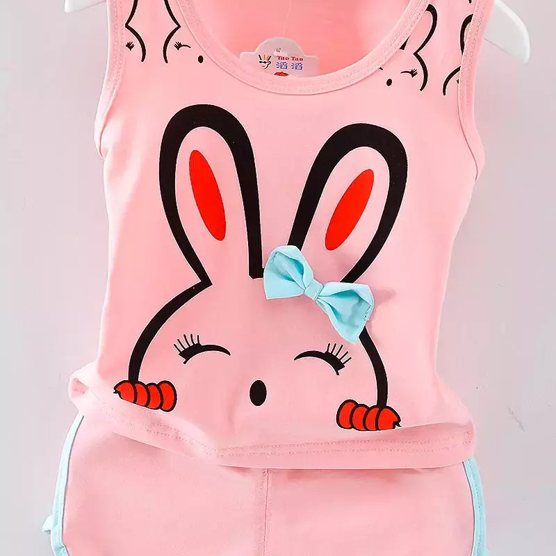 Conjunto de pijamas casual infantil, roupas de bebê, colete bonito feminino, pijama infantil, roupas de treino infantis, verão, novo, 2 peças
