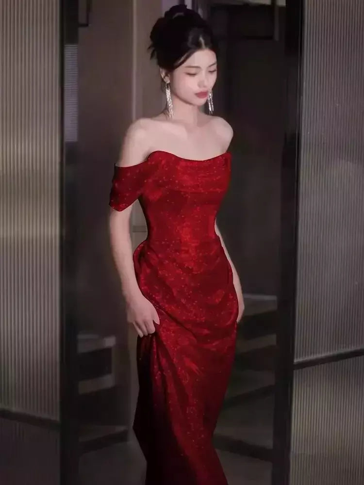Vestido sereia ruched, lantejoulas sexy sem mangas, rabo de peixe leve, longo, cerimônia do anfitrião, vestido de baile de festa, banquete luxuoso