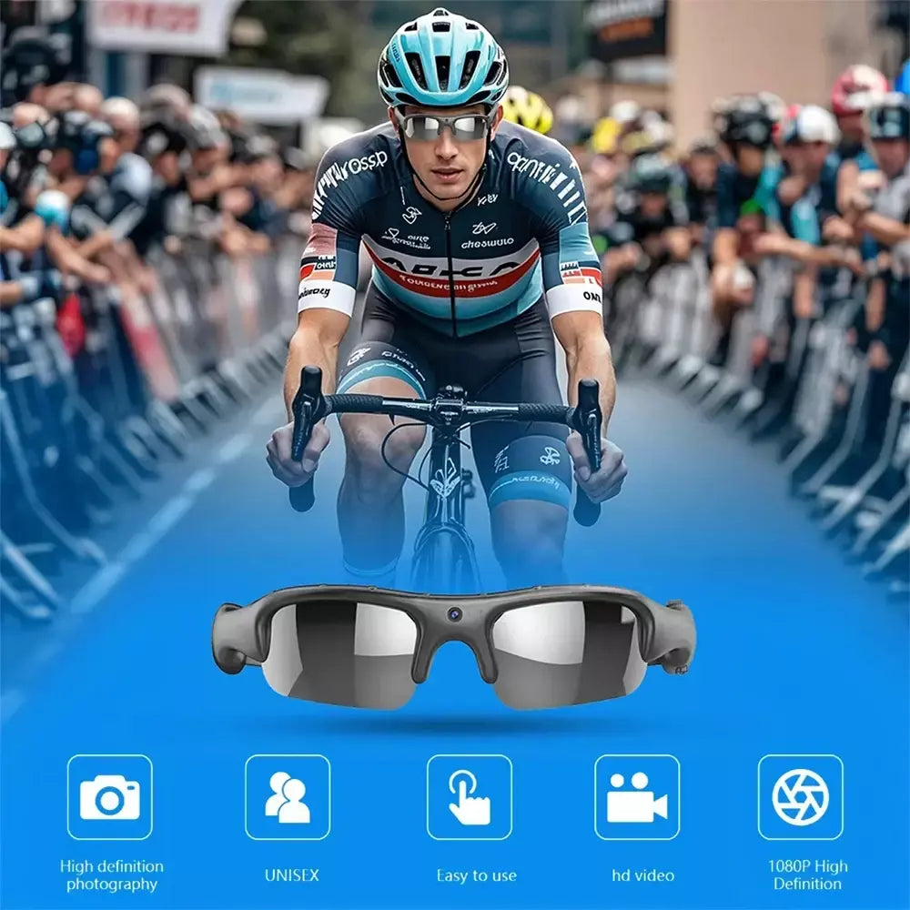 1080p hd óculos wifi câmera ao ar livre bicicleta motocicleta proteção de segurança óculos de sol câmera de vídeo lente polarizada esportes cam