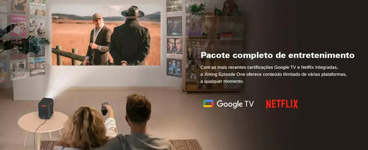 Formovie Xming Episódio Um 1080 Full HD Mini Projetor Portátil Google TV Netflix Theater Projetor Inteligente de Acampamento ao Ar Livre