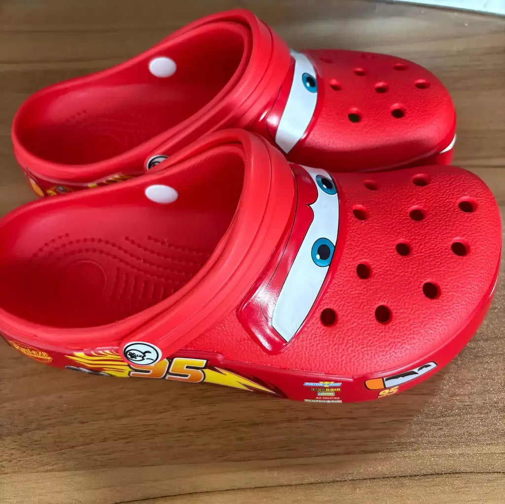 Disney mcqueens pixar dos desenhos animados sólido à prova dwaterproof água chinelos ao ar livre sandálias de areia casual respirável tornozelo-envoltório eva sapatos adultos presentes