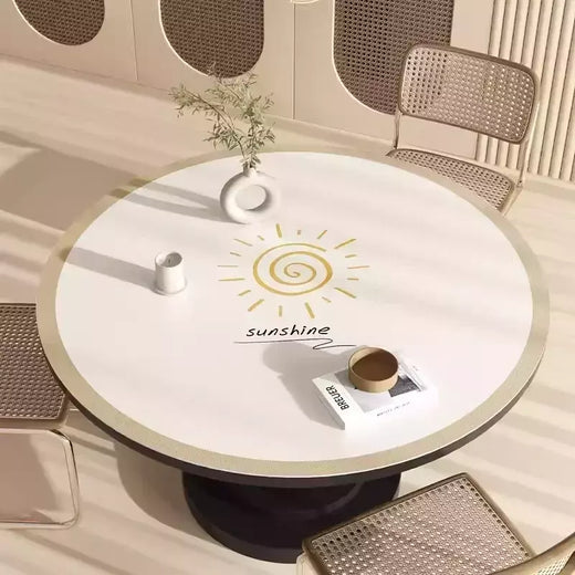 Toalha de mesa redonda impermeável do PVC, mesa de jantar à prova de óleo, estilo minimalista japonês, decoração do lar