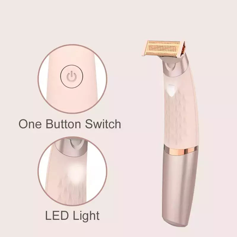 Portátil USB recarregável indolor feminino barbeador, perna e axila cabelo, aparador de barbear elétrico para mulheres, senhoras