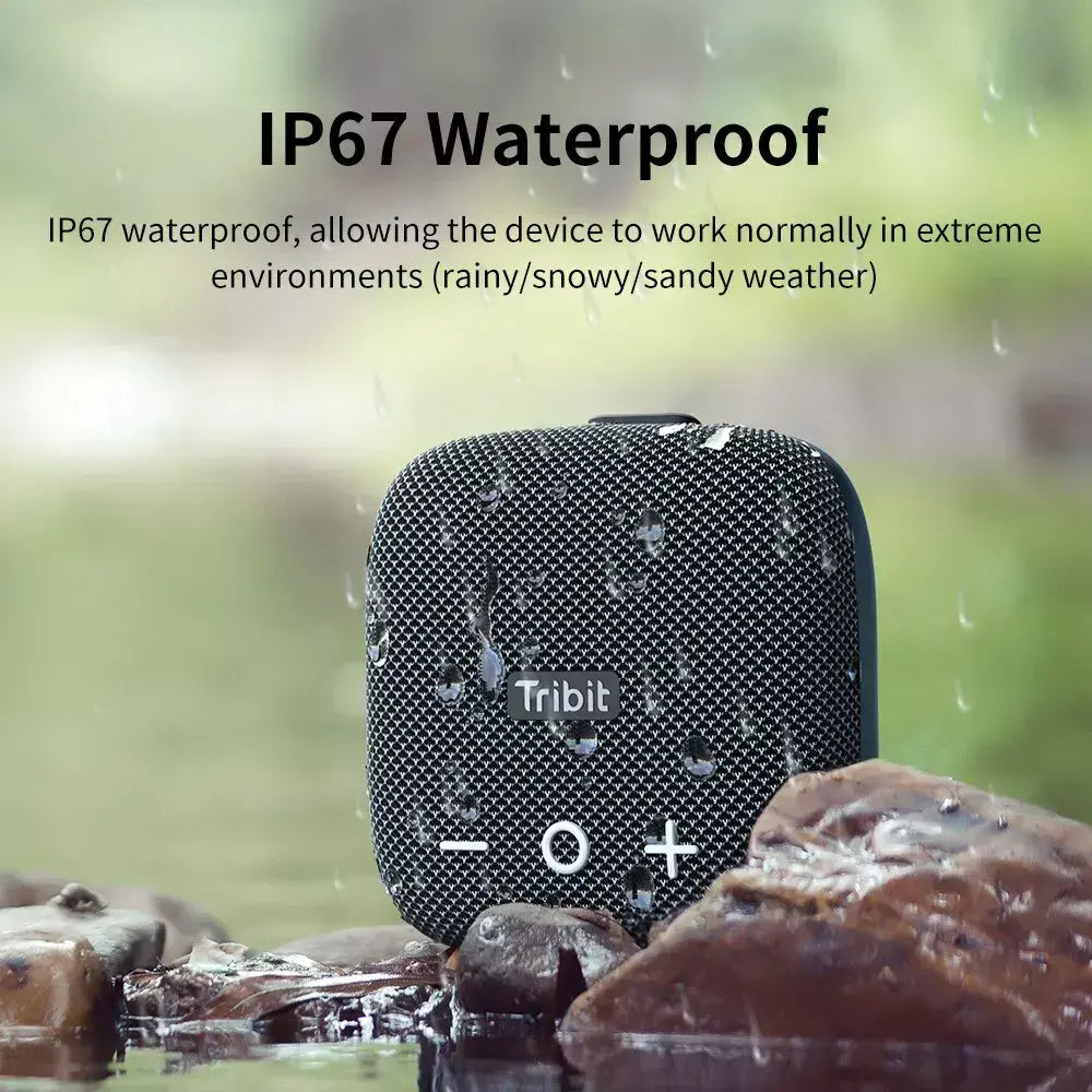 Tribit StormBox Micro 2 Alto-falante Bluetooth portátil, som alto baixo profundo, IP67 à prova d'água, alto-falante pequeno acampamento, alça embutida, 90dB