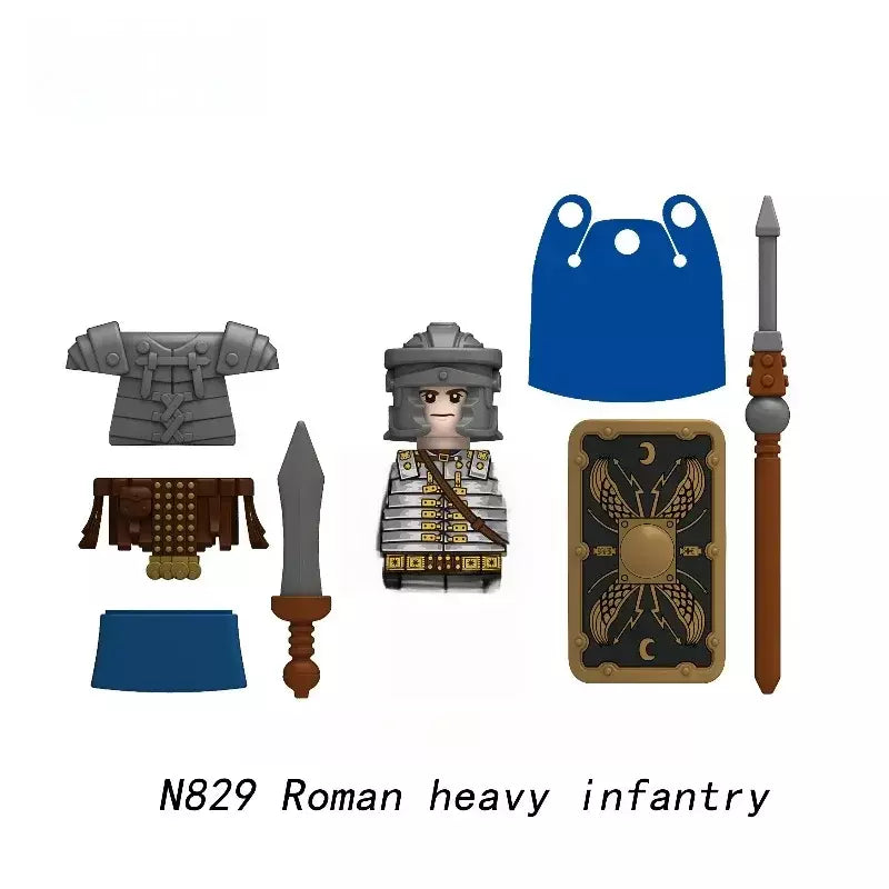 1 pçs medieval militar roma guerra figuras de ação do exército blocos de construção capacete armas acessórios crianças para brinquedos presentes