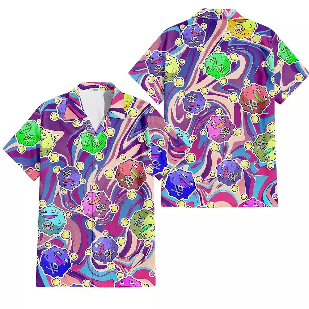 Camiseta grande solta com estampa animal havaiana masculina, blusa de manga curta, 3D divertido, desenhos animados, praia, verão, novo