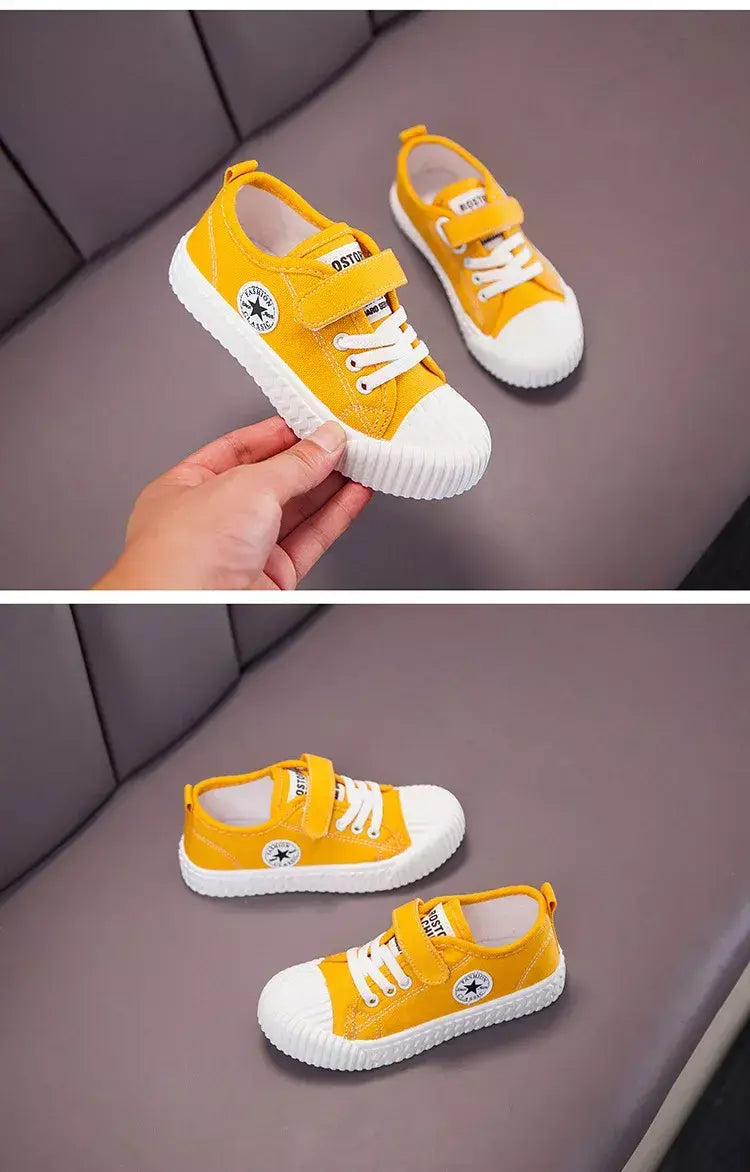 Sapatos de lona infantis sola macia confortável sapatos de biscoito meninos e meninas respirável antiderrapante lazer esportes sapatos de lona