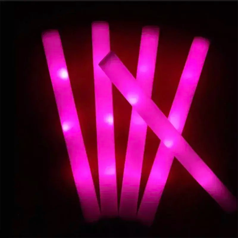 12/15/30/60 pçs led brilho varas em massa colorido rgb brilho espuma vara tubo de alegria luz escura para natal aniversário festa de casamento suprimentos