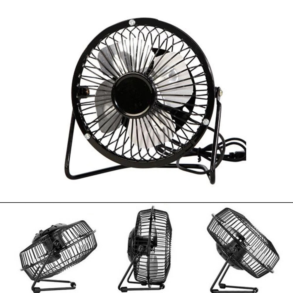 1pcs Ventilador USB Ventilador de mesa Ventilador portátil 360 ° Ventilador de resfriamento ajustável Ventilador leve de 4 polegadas dobrável para telefone celular de escritório de mesa em casa