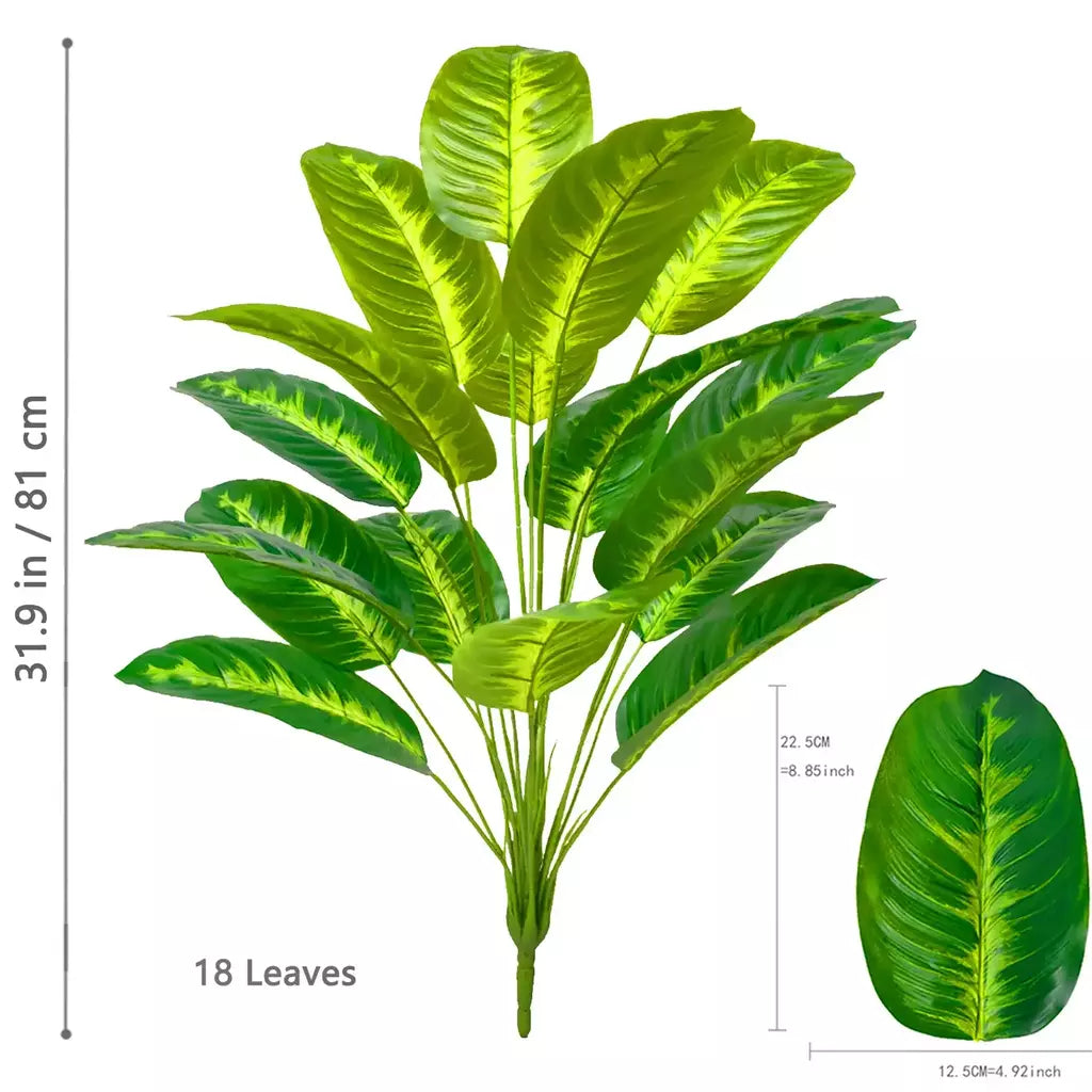 Palmeira tropical artificial 60-90-120cm(47,2 pol.) folhas de planta de banana falsa toque real planta de plástico strelitzia para jardim doméstico