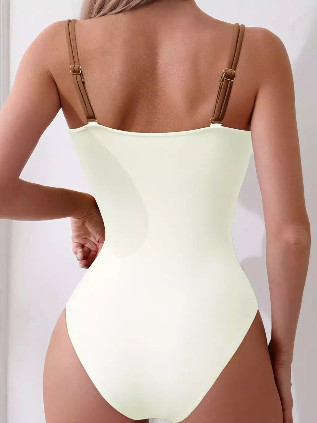 Fato de banho feminino em X, roupa de praia estilo coreano de 1 peça, maiô de verão, biquíni novo, 2024