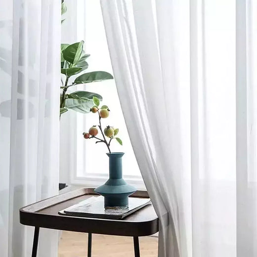 Branco Tulle Cortinas para a decoração da sala, Super macio, grande sentimento da mão, Modern Veil, Chiffon, Solid Voile Sheer, Cozinha