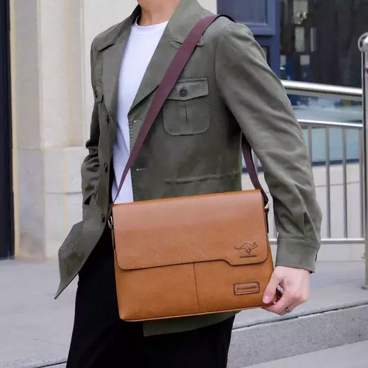 Bolsa de ombro de couro para homens Bolsa de negócios Bolsa mensageiro Bolsa lateral grande, bolsa crossbody, marca de luxo, moda, IPAD