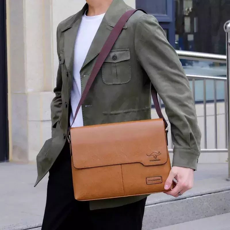 Bolsa de ombro de couro para homens Bolsa de negócios Bolsa mensageiro Bolsa lateral grande, bolsa crossbody, marca de luxo, moda, IPAD