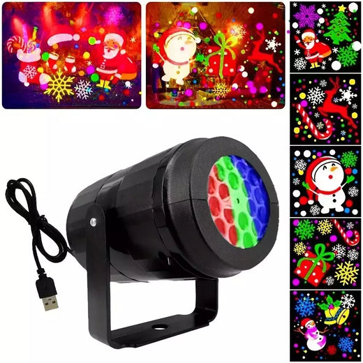 Projetor Laser LED Snowflake, impermeável Girando Luzes Do Palco, Decoração De Natal, 16 Padrões