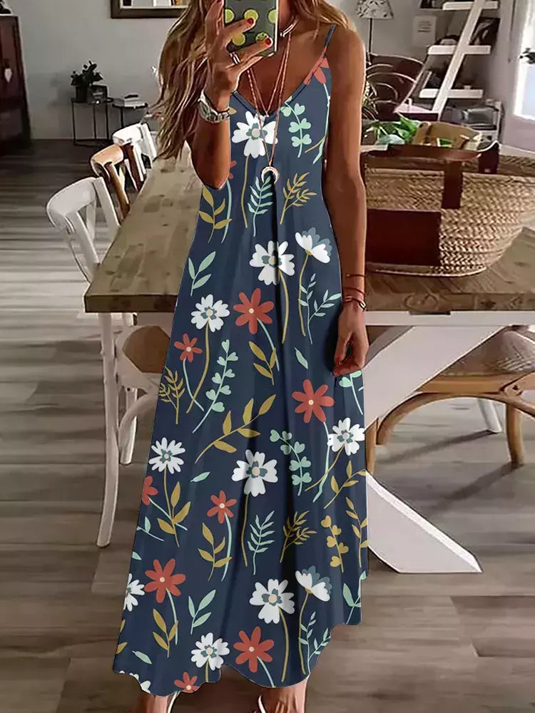 Vestido de cabeçada com estampa floral elegante feminino, casual roupas de praia, plus size, férias, Havaí, novo, 2024