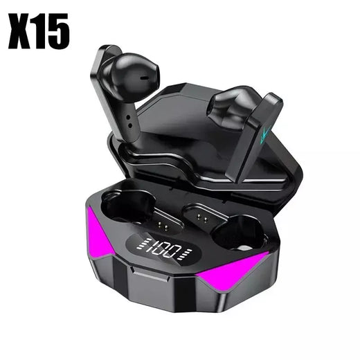 Fone de ouvido sem fio Bluetooth X15 TWS, 65ms Earbud de baixa latência, Gaming Headset, Gamer com microfone para Xiaomi e iPhone