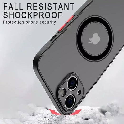 Luxo fosco armadura magnética para magsafe carga sem fio caso de telefone para iphone 17 pro max 16 15 14 plus 11 12 13 mini capa