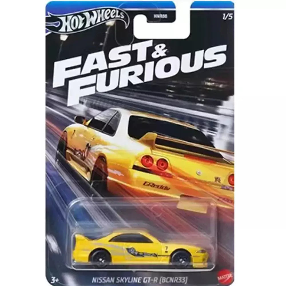 Hot Wheels Carros Velozes e Furiosos HNR88-E F G H J TOYOTA SUPRA NISSAN SKYLINE GTR (BNR34) Diecast Modelo de Veículo Carros Brinquedos Meninos Presente