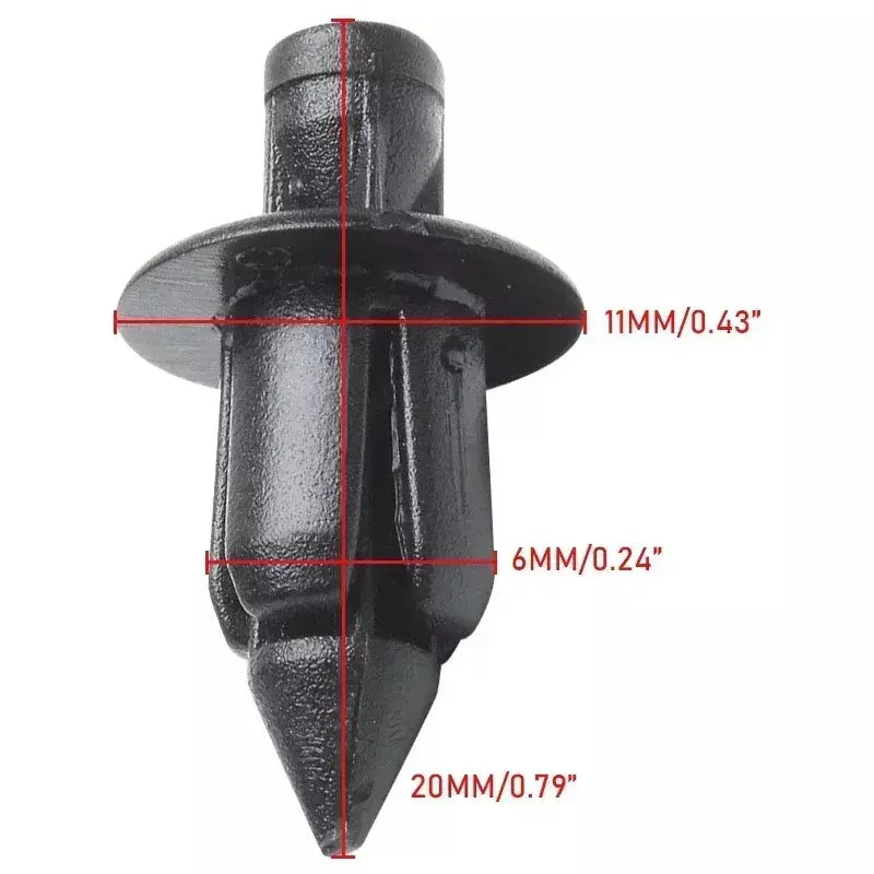 10/20/30 pçs 6mm preto rebite carenagem corpo guarnição painel prendedor clipes de parafuso para honda suzuki kawasaki acessórios da motocicleta peças