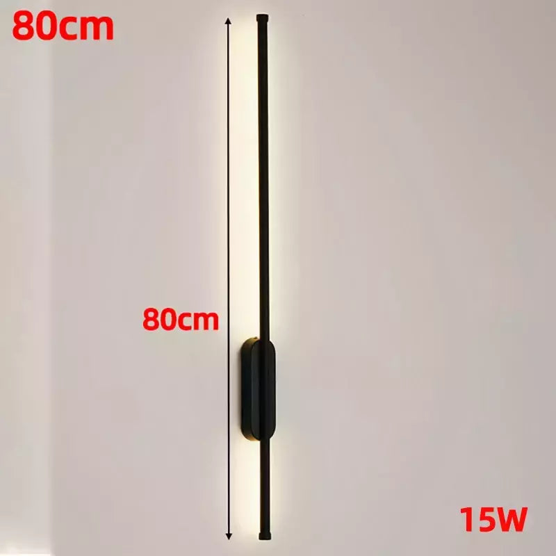 Nórdico moderno Faixa LED Luz de Parede, Sala, Sofá Fundo, Cobre completa, Quarto, Cabeceira, 80cm, 60cm, AC85-265V