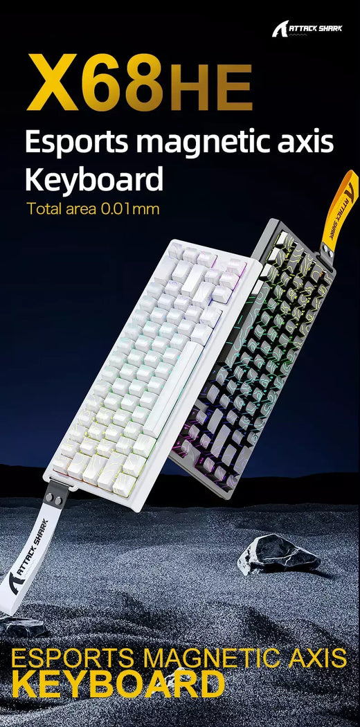 X68he ataque tubarão teclado magnético para jogos mecânico com fio para pro gaming 0.01mm gatilho rápido 8000hz socd/rs 0.125ms 128k taxa