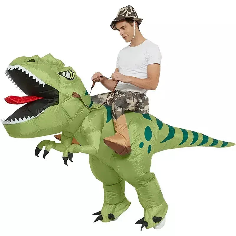 Ride-on traje de dinossauro inflável adequado para festa de halloween ao ar livre atividades pai-filho jogo de rastreamento crianças mascote