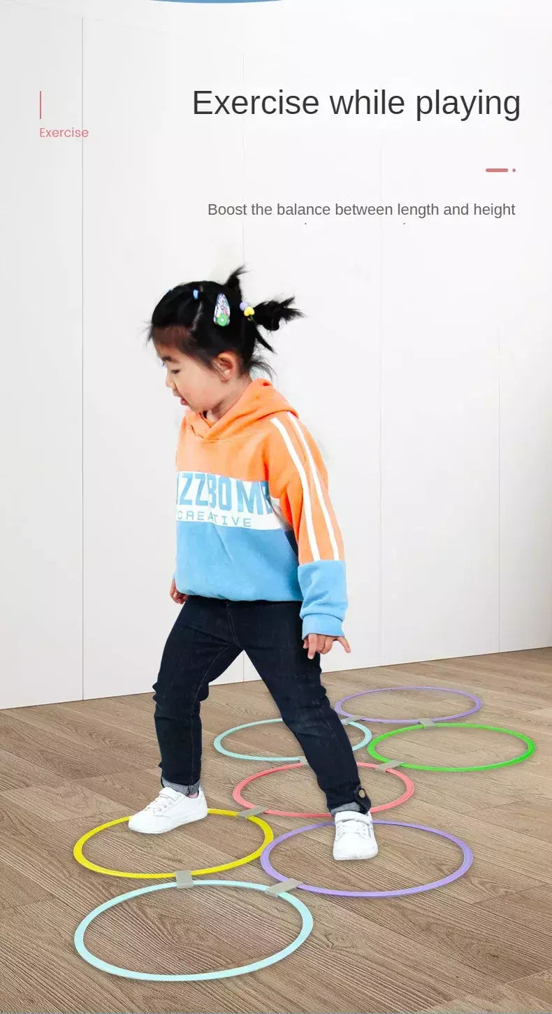 Brinquedos esportivos engraçados para treinamento físico infantil, treliça jump ring set, jogo ao ar livre, 10 aros, 10 conectores para brincar no parque, meninos e meninas, novo