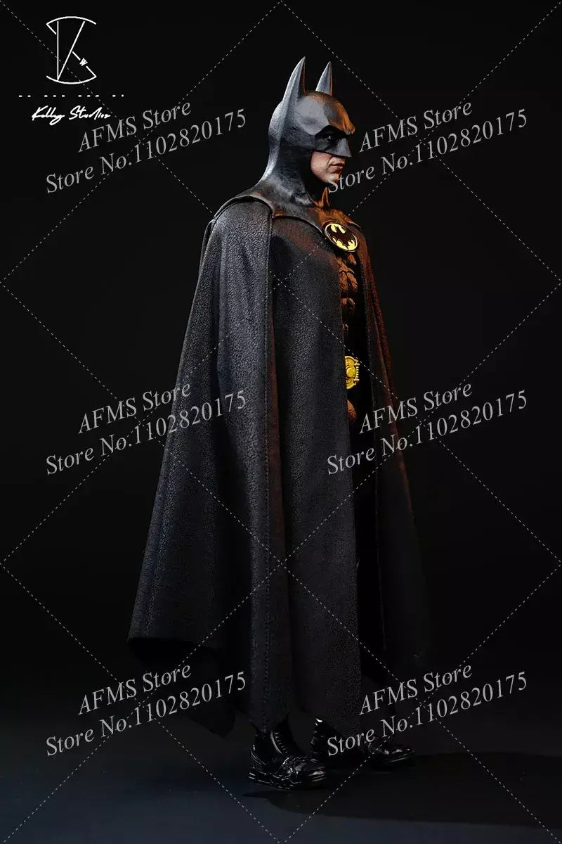 Kelly Studio 1/6 Homens Soldado Manto Versão Clássica Keaton Batman Capa Preta Fit 12 Polegada Hottoys Action Figure Modelo Brinquedos