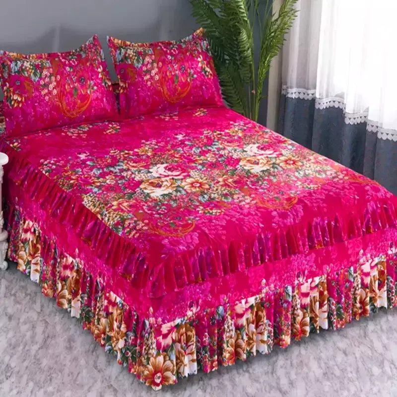 Lençóis planos respiráveis confortáveis, cama de luxo, colcha lavável, colchão king e queen size, saias de cama, moda