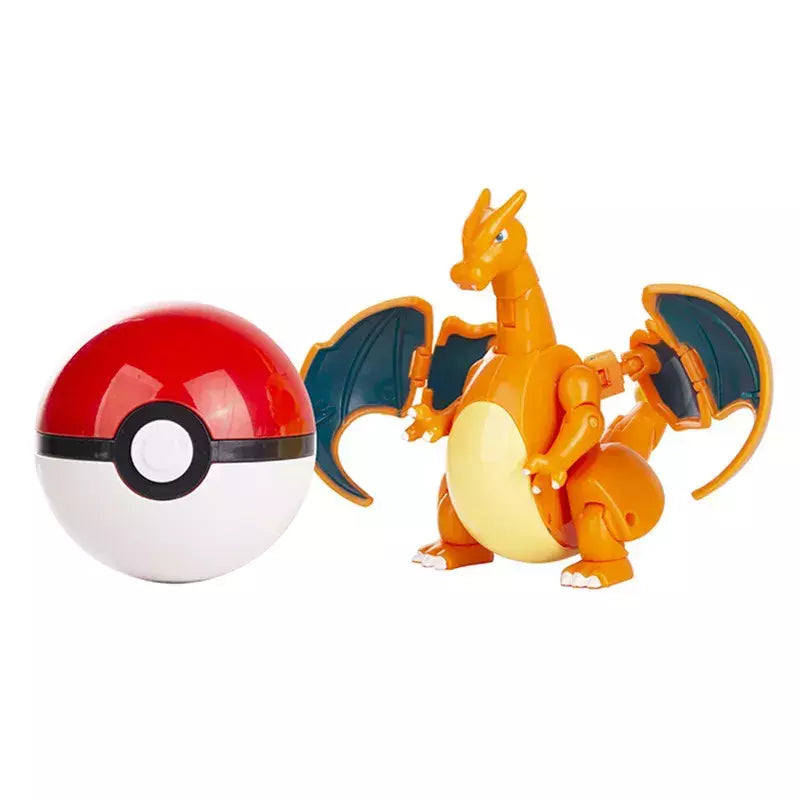 Sobre pokemon anime figura charizard pikachu gyados bolso monstro figura pokeball ação deformação brinquedo modelo crianças presente