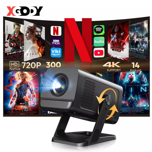 Projetor portátil 4K Full HD 1080P WiFi BT Projetores de vídeo com foco automático Projetor de cinema em casa Beamer