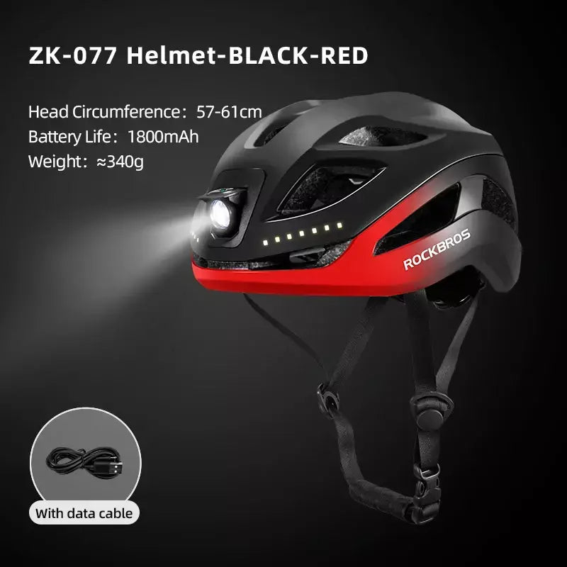 Rockbros capacete de bicicleta leve tipo-c carregamento capacete de ciclismo recarregável ajustável mtb com segurança mountain road scooter capacete