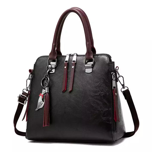 Bolsa de Ombro de Couro Retro para Mulheres, Bolsa Crossbody Messenger, Grande Capacidade, Bolsa Feminina, Designer de Luxo, Alta Qualidade