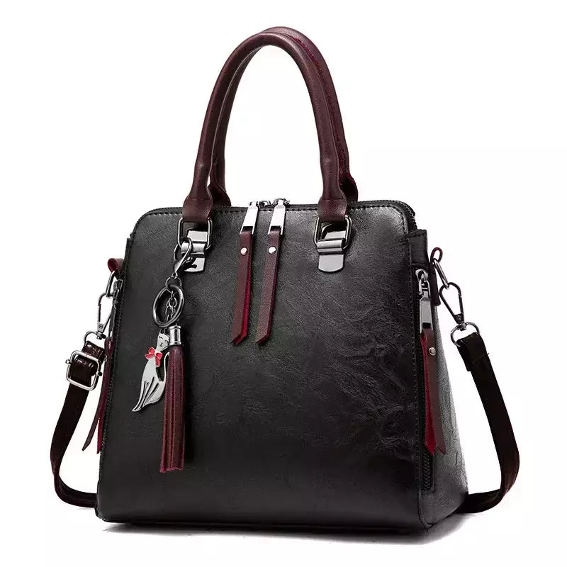 Bolsa de Ombro de Couro Retro para Mulheres, Bolsa Crossbody Messenger, Grande Capacidade, Bolsa Feminina, Designer de Luxo, Alta Qualidade