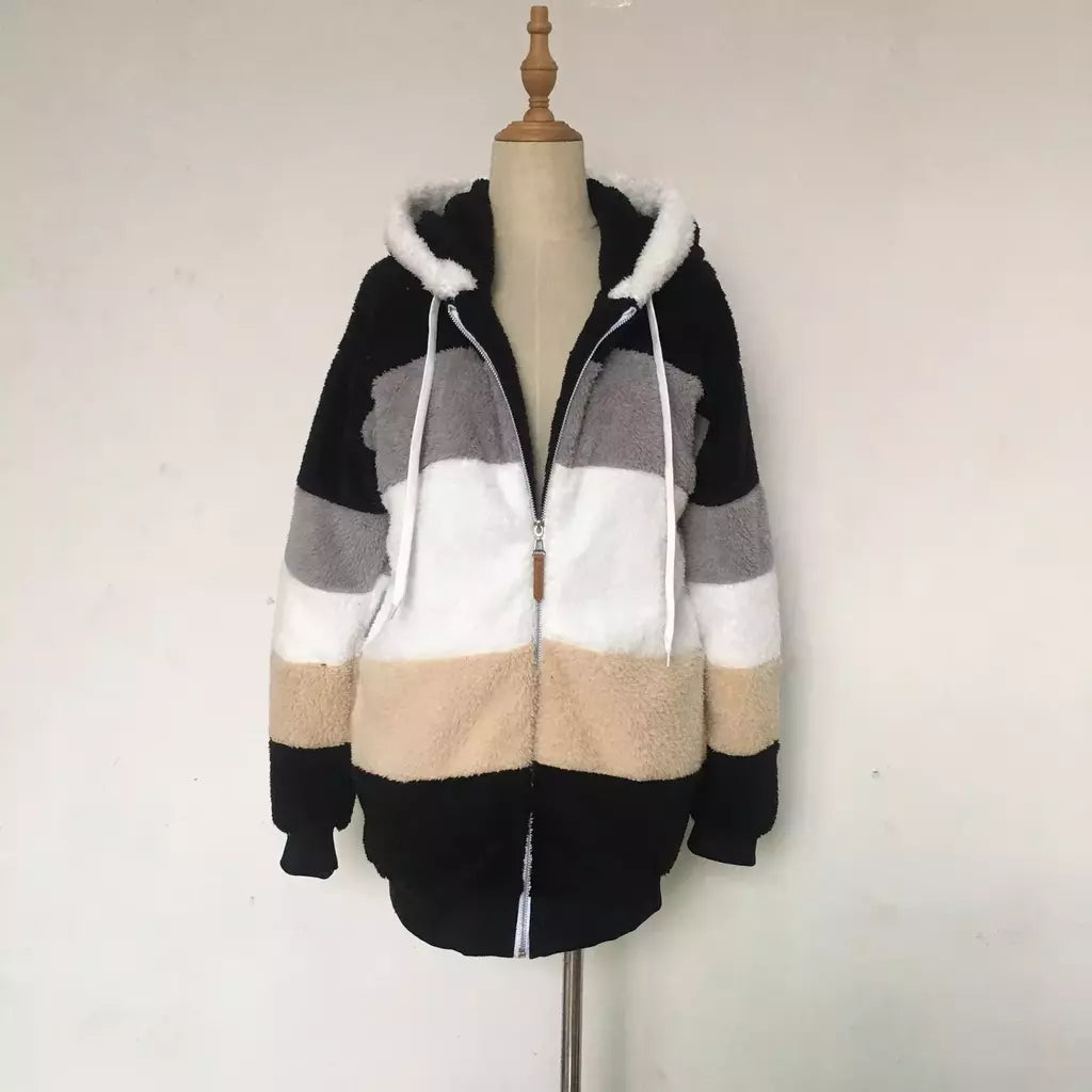 Casaco de capuz extragrande feminino com bolsos macios, streetwear quente, casaco solto, Lady Outerwear, outono, inverno, novo, 2023