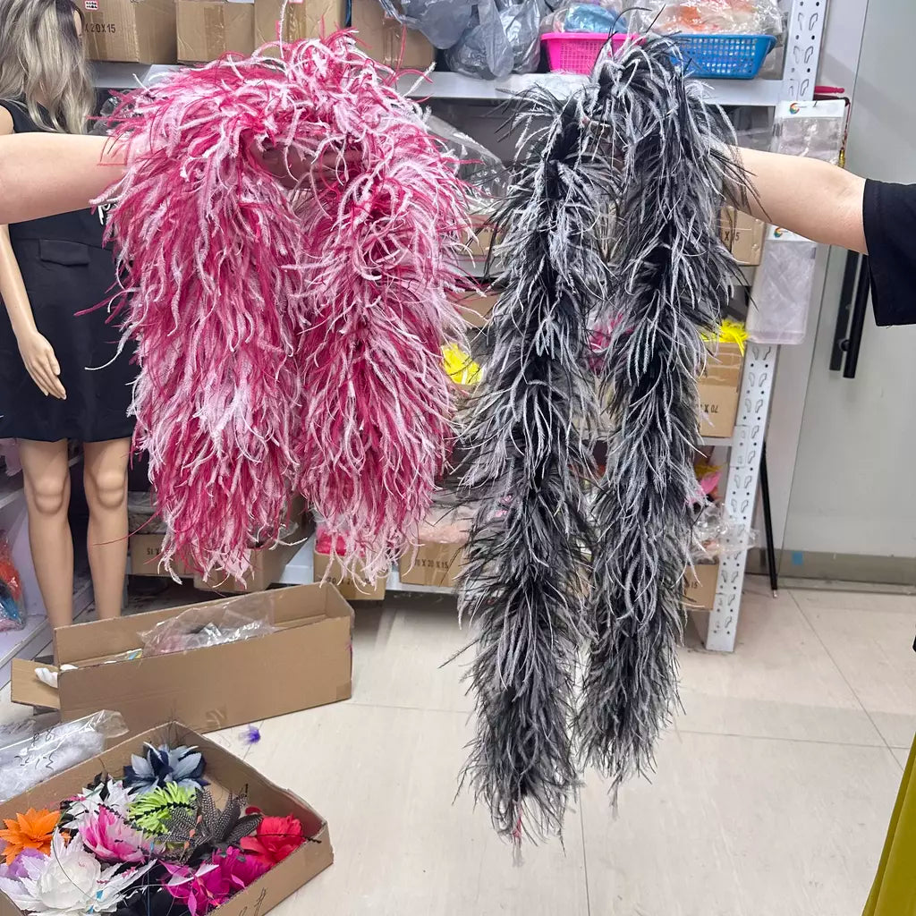 Boa de penas de avestruz arco-íris, 6/10/20 camadas, acessórios de festa fofos para mulheres, halloween, carnaval, cosplay, decoração de casamento, fantasia diy