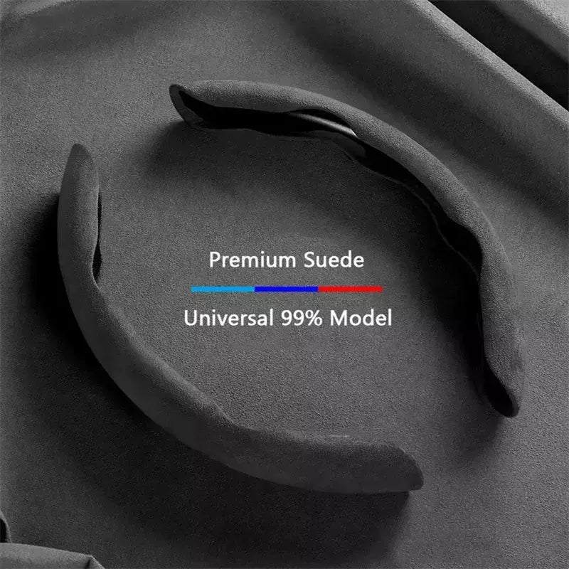 Camurça universal 38cm capa de reforço de volante de carro antiderrapante interior do automóvel protetor de direção acessórios de decoração