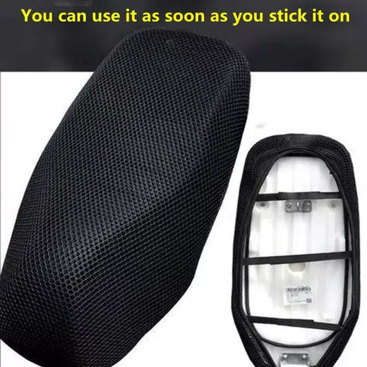 Capa de assento para motocicleta, tecido de malha 3d antiderrapante, assento de scooter, bicicleta elétrica, verão, design em favo de mel, ventilação
