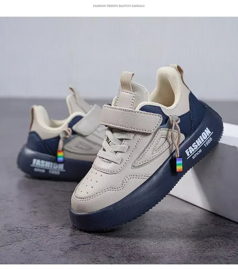Meninos tenis tênis crianças sapatos moda de luxo couro crianças casual tênis plataforma sapatos esportivos para menino 4 a 12 anos