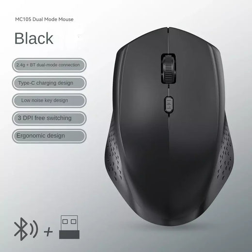 Bluetooth 5.2 mouse 2.4g mouse sem fio 6 teclas modo duplo recarregável mouse para jogos 1600dpi mouse óptico para computador portátil tablet